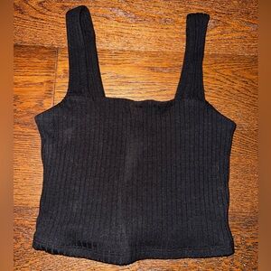 American Eagle Black Cropped Tank Top